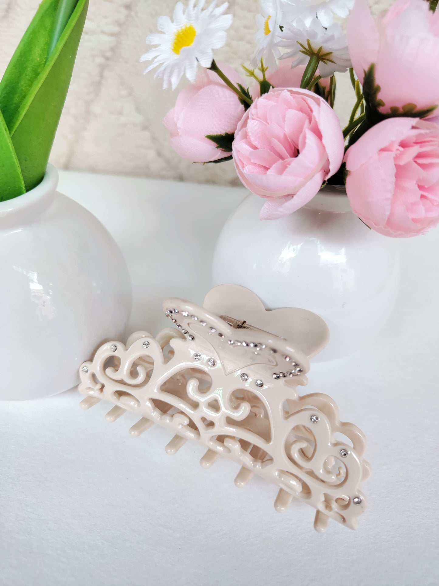 Romantic Heart Crown Hair Claw