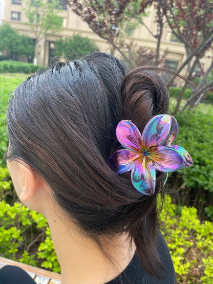 Colorful Plumeria claw within Purple