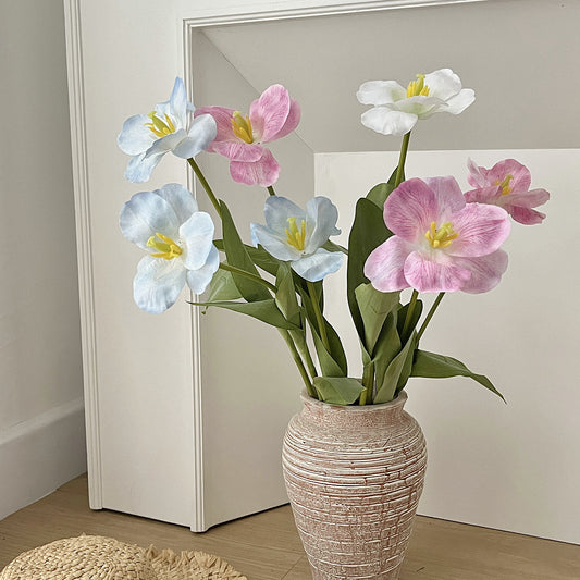 Realistic Artificial Brownie Tulip - 5pcs