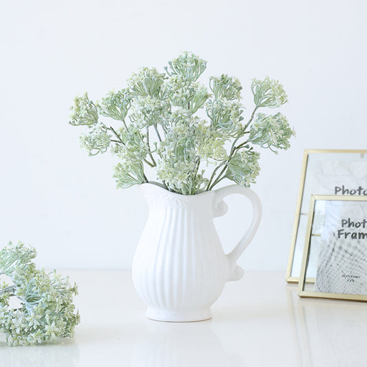 Artificial Flocked Snowball Flower Bouquet – 3 Stems