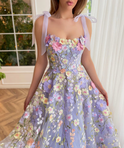 Lavender Bloom Midi Dress