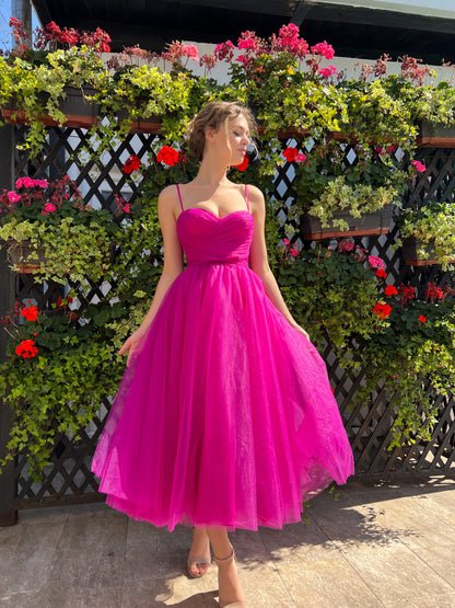 Fuchsia Heart Tulle Gown