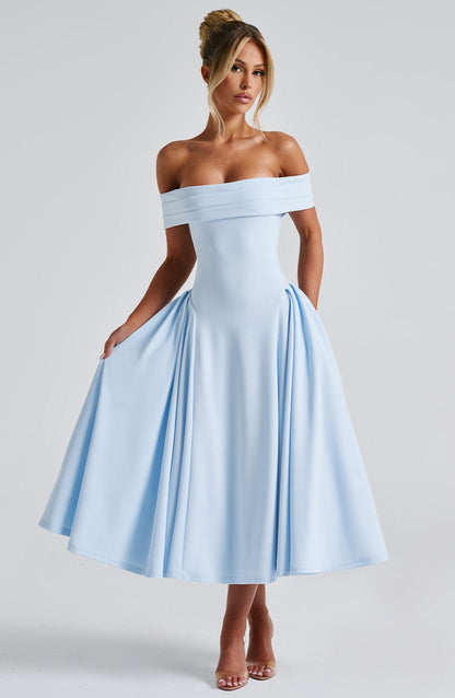 Miranda Midi Dress - Blue