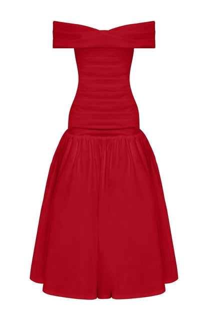 Wilhelmina Midaxi Dress - Red