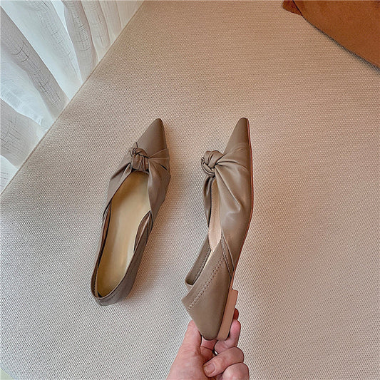 Judy Beige Pointed Toe Flats