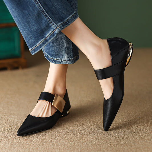 Zoya Pointed Toe Flat Mary Jane Shoes